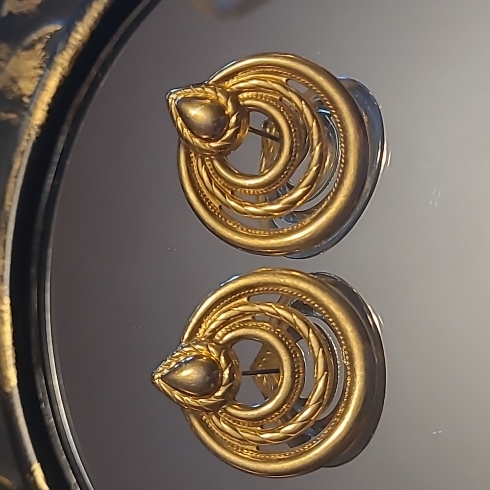 Gold Plated Vintage Stud Earrings